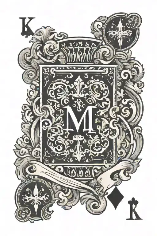 Playing Card With M Instead On K For King