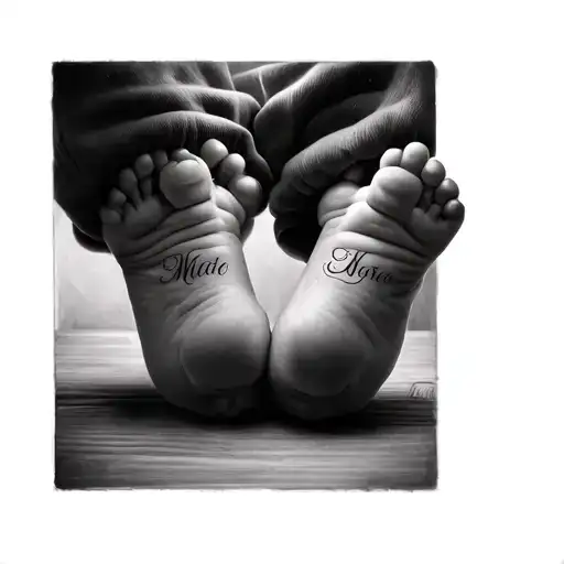Feet Of A Baby With Name
