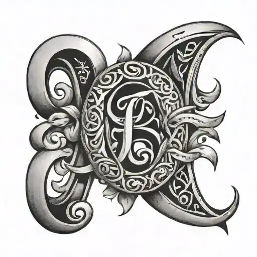 A Picture Of Two Letter F Intertwined
