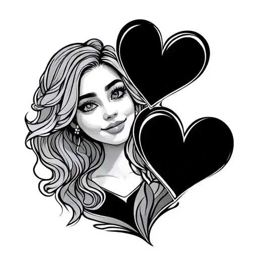 Mom Dad With 2 Hearts