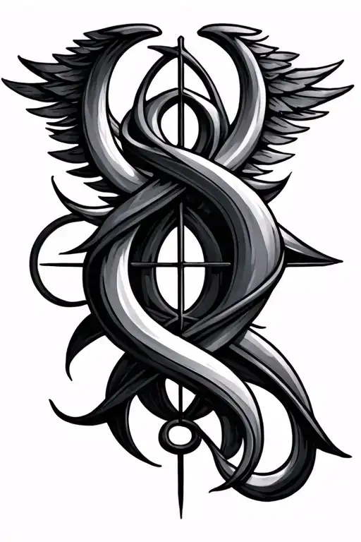 Libra And Aquarius Symbol Intertwined