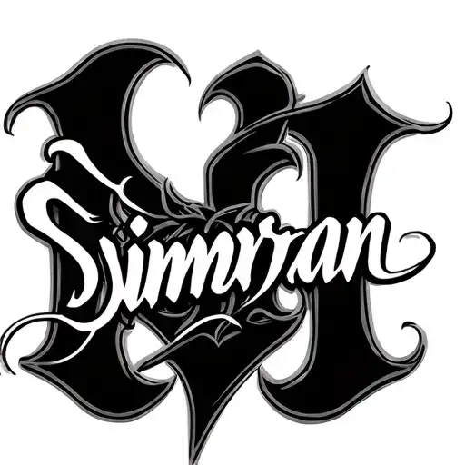 Simran Name Hidden Tatto