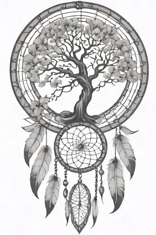 Life Tree With Dna Trunk Dream Catcher
