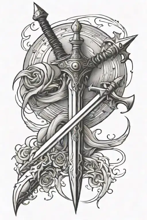 Sword Going Through Moons