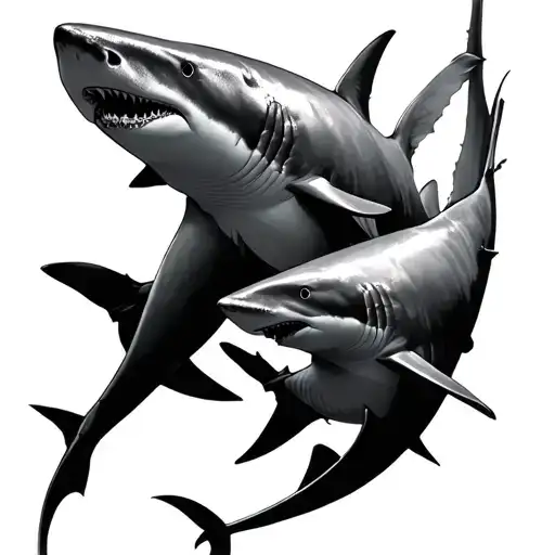 A Shark Swimming Together