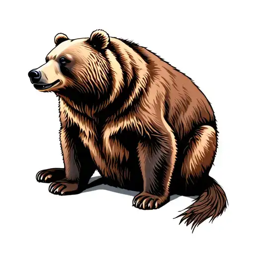 A Brown Bear Sitting