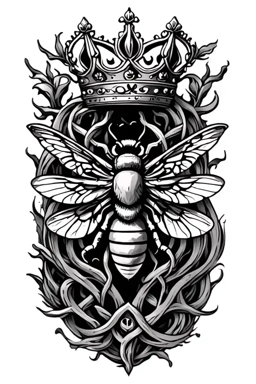 Celtic Tree And Bee And Crown