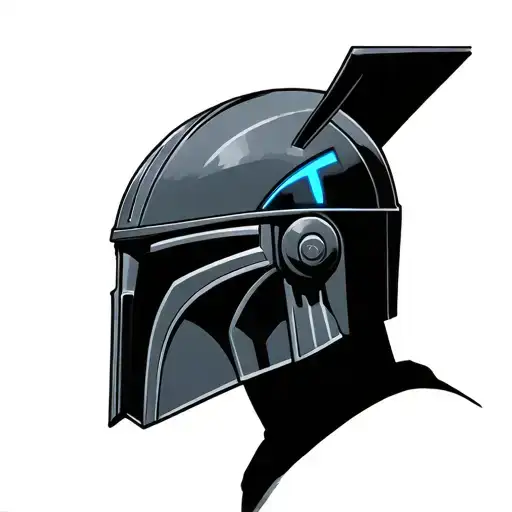 Mandalorian Helmet Blue Ring