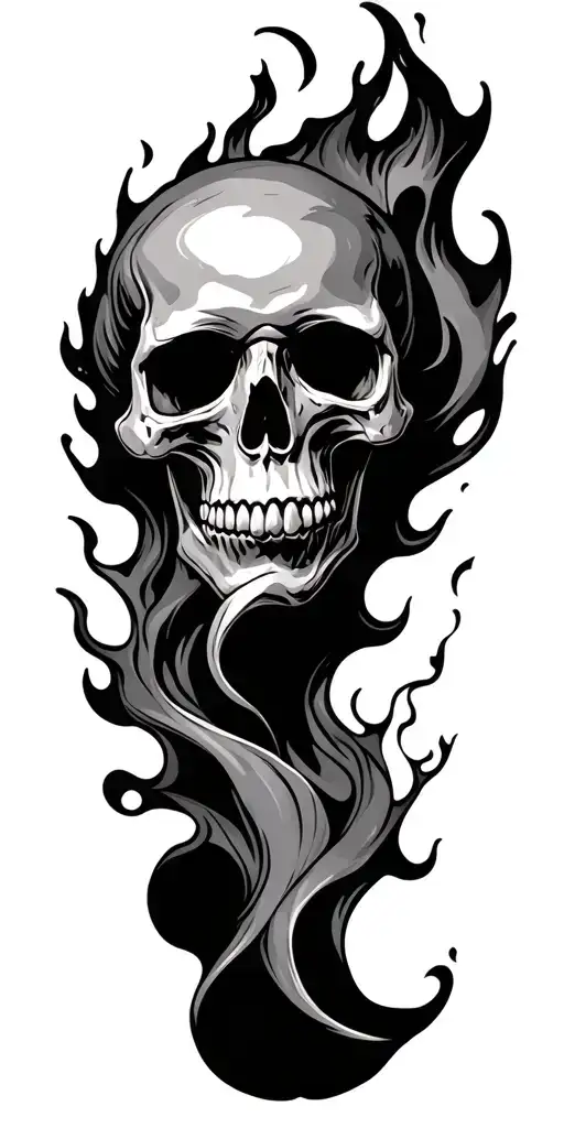 Skull End Flame Sur Bras