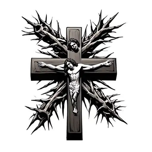 Cross Of Jesus Christ With Thorns