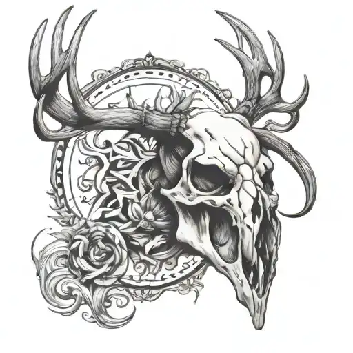 Deer Skull Surrounded