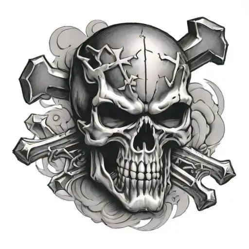 Punisher With Cross Background