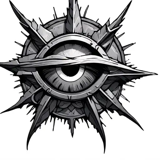 Warhammer 40K Chaos 8 Branches Star With Horus Eye In The Center