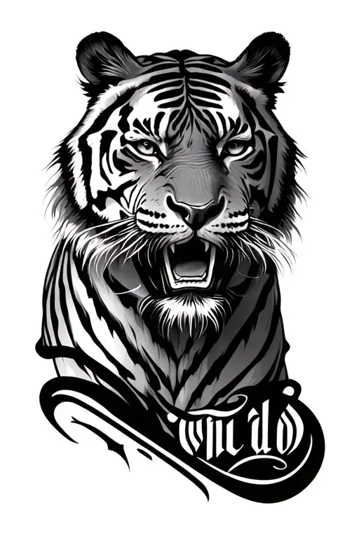 Tiger And Written Ror In Forearm Worlds