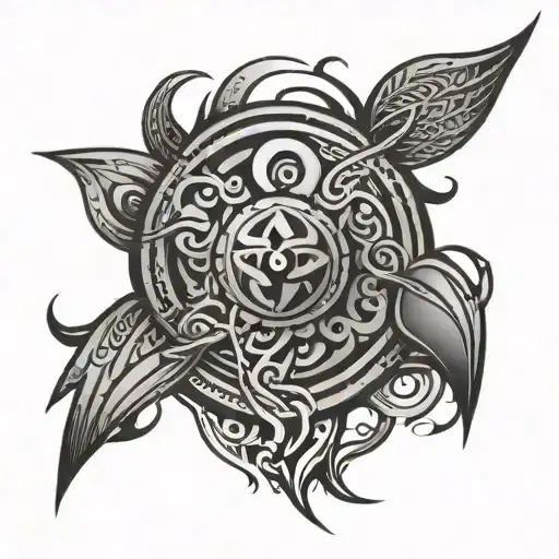 Tribal Tattoo Writings Incorporating Elements