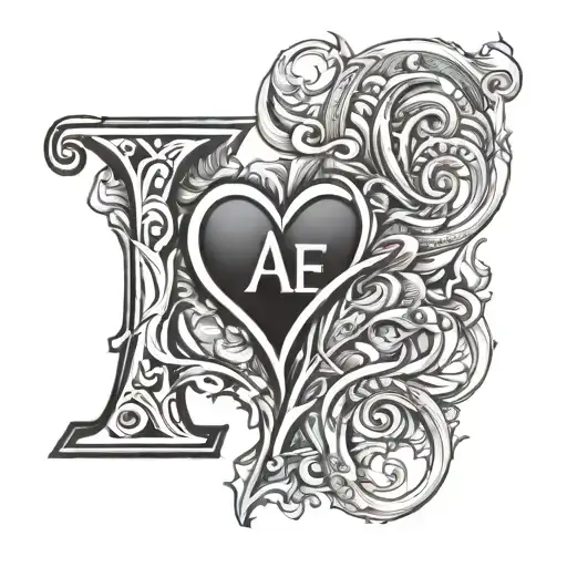 The Letter A Joining A Heart With Rhe Letter R Joining The Other Side
