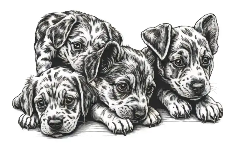 4 Puppy Paw Prints