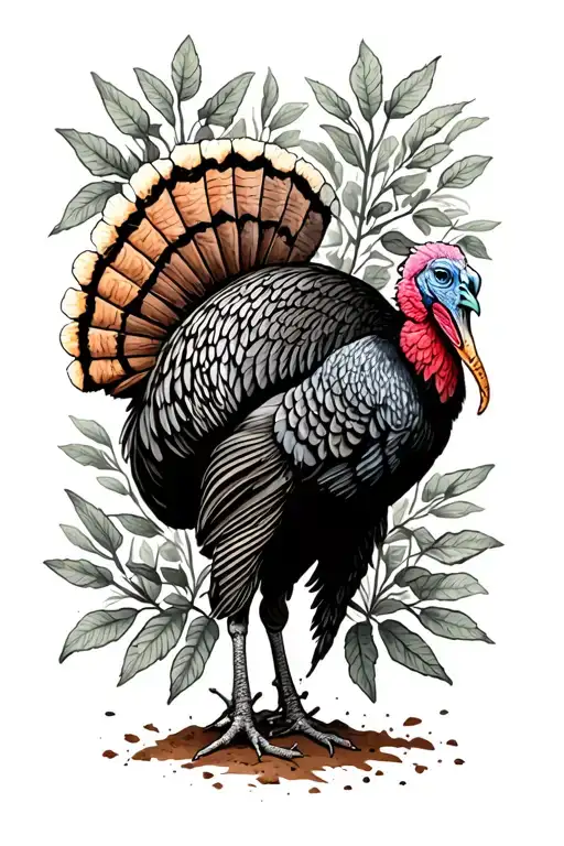 Turkey Tracks In Dirt With Sage