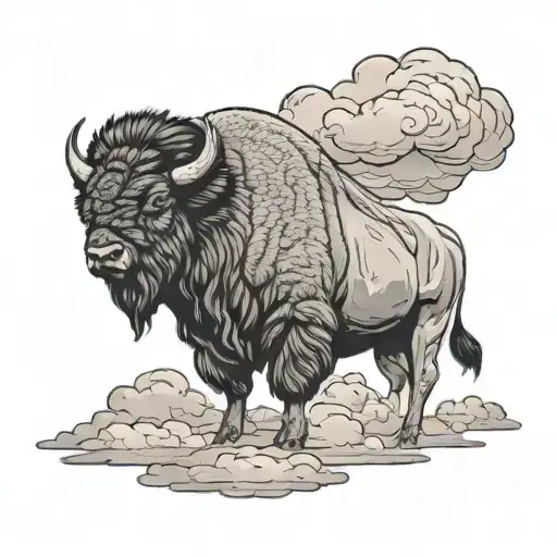 Bison Storm Clouds