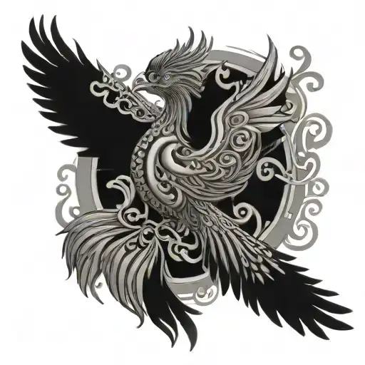 A Pheonix Made Up Of Intricate Patterns Inspired By Different Cultures From Around The World