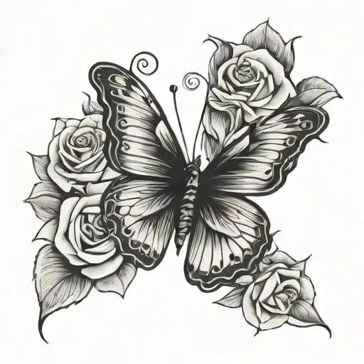 Rose Butterfly Flying