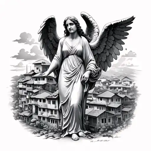 Favelas Of Brazil With An Angel