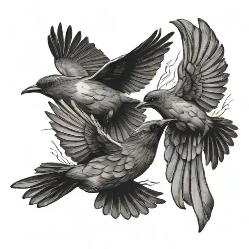 3 Birds Flying Around Each Other