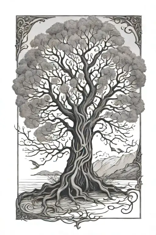 Gondor's Tree With A Single Fish On Its Trunk