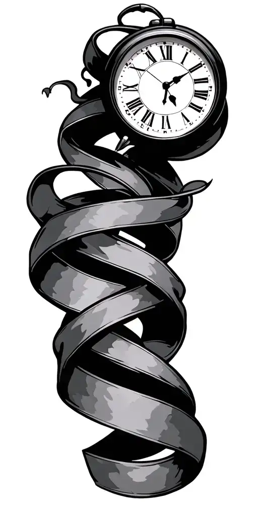 Clocks And Ribbon Intertwined