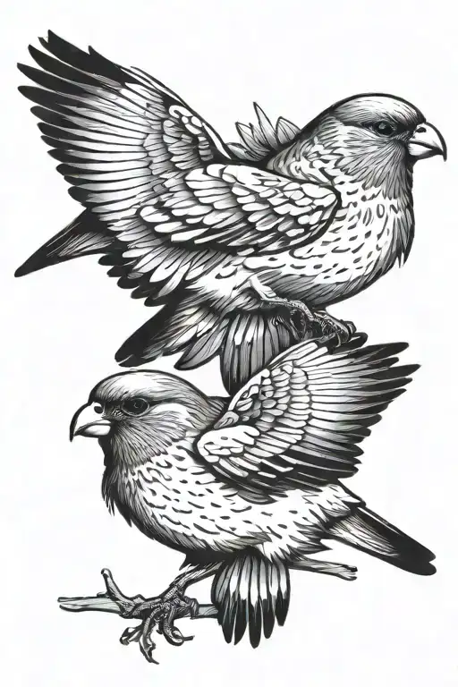3 Finch Birds Flying