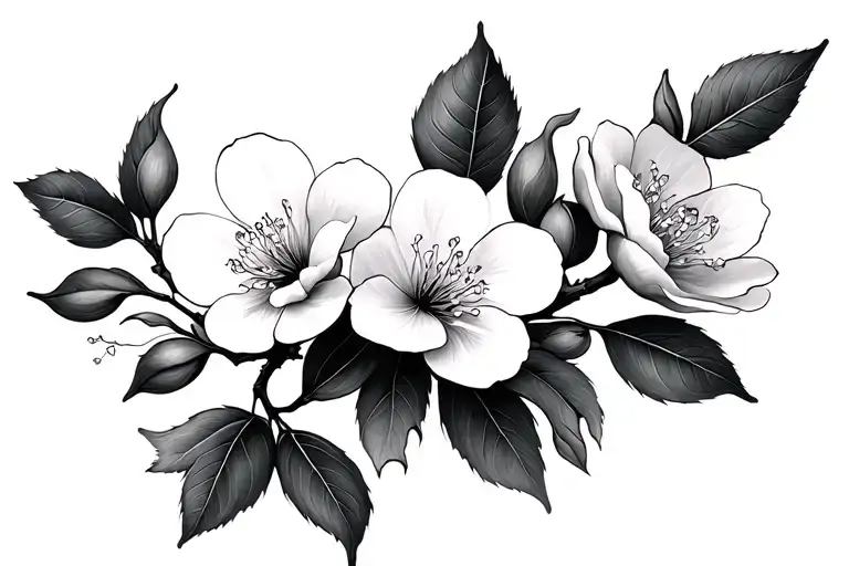 Minimalist Apple Blossom Branch