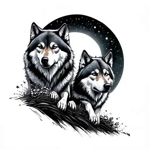 Wolves Driving To The Moon
