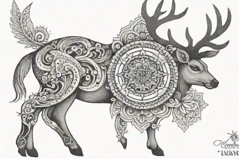 Mandala Deer In The Background
