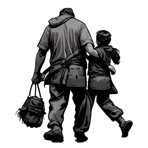 Man Walking With Child Hand