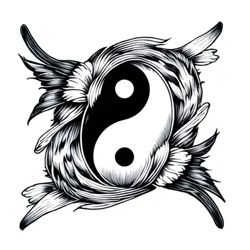 Peces Kio Yin Yang Symbol