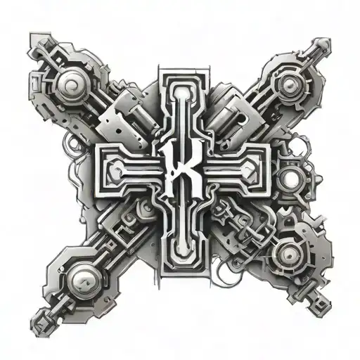 A Robotic Cross With The Initials Jww3