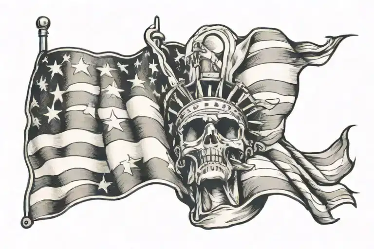 Usa Flag Flying