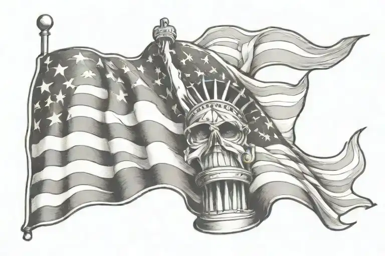 Usa Flag Flying