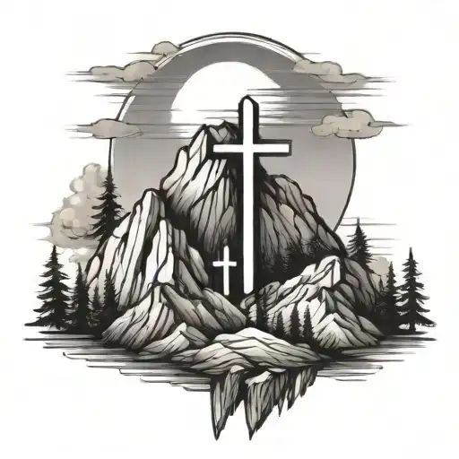 3 Crosses On A Mountain Peak