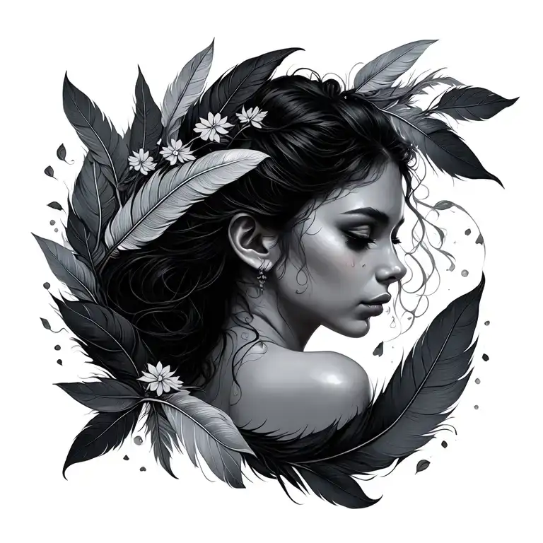 Dream Grab With Small Feathered Leaves Around The Back