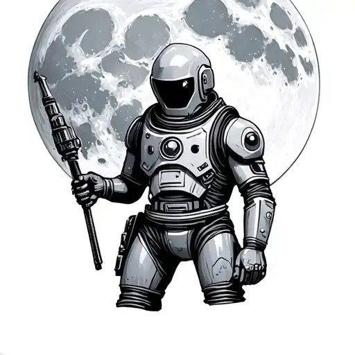 Full Moon Backdrop With Vaulknaut Under It