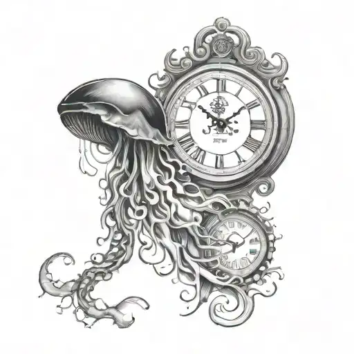Respect The Past Create You Future Clock With Jellyfish