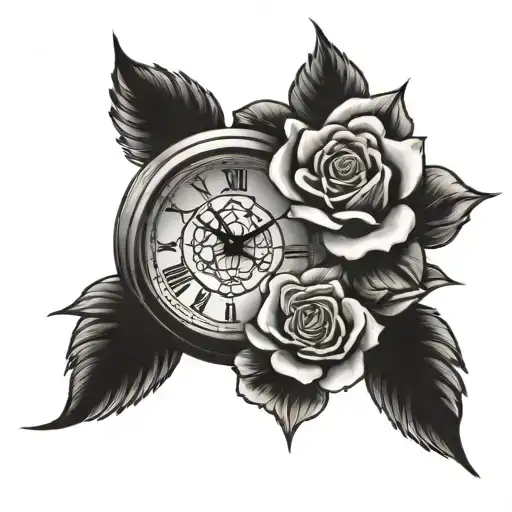 Respect The Past Create You Future Clock With Roses