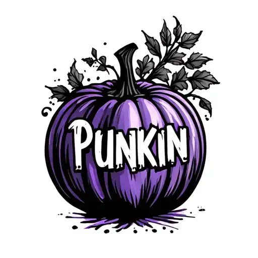 Punkin Name In Purple Outlined In Black