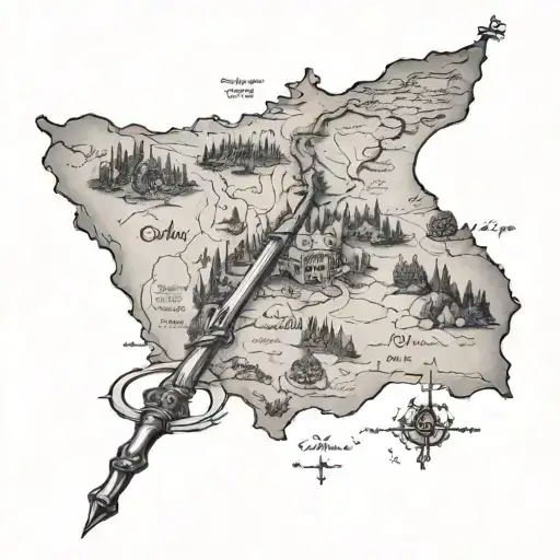 Lord Of The Rings Map With Gandal Staff