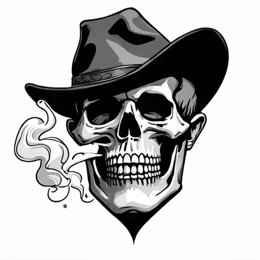 Zapata Face With A Pure Rude Skeleton Smoking