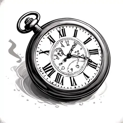 Pocket Watch With Stitch Face