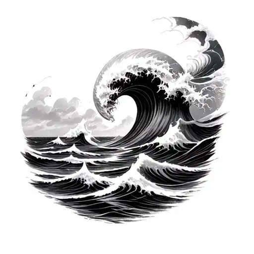 Halestorm And Ocean Waves