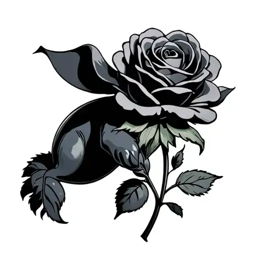 Stitch Holding A Rose