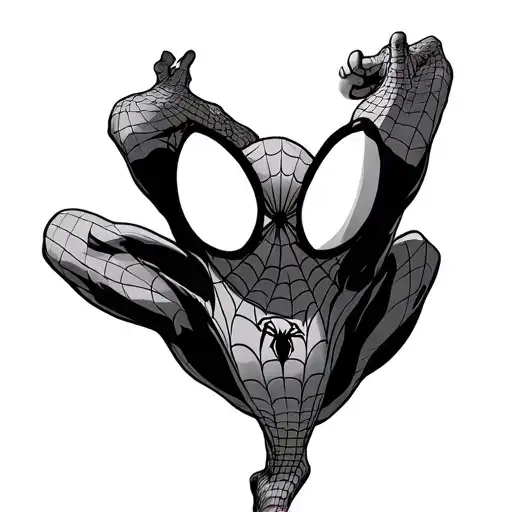 Spider Man Hanging Upside Down